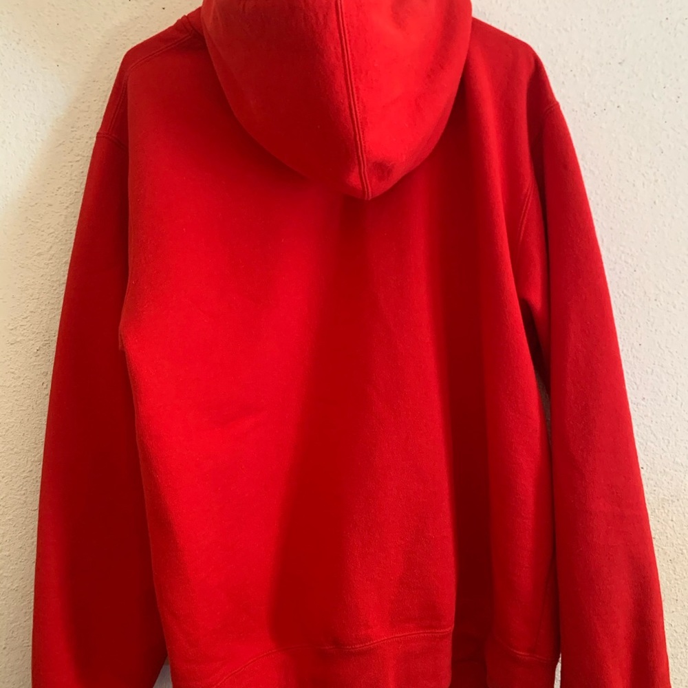 Red Supreme Contrast Zip Up Hoodie - Picture 6 of 9